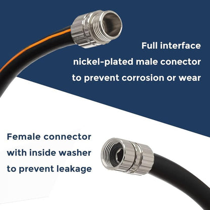 Giraffe Tools Garden Hose 50ft x 5/8", Custom Length, Heavy Duty, No Kink, Flexible, Rubber Garden Hose, Leakproof Water Hose with Male to Female Fittings, 600 Burst PSI