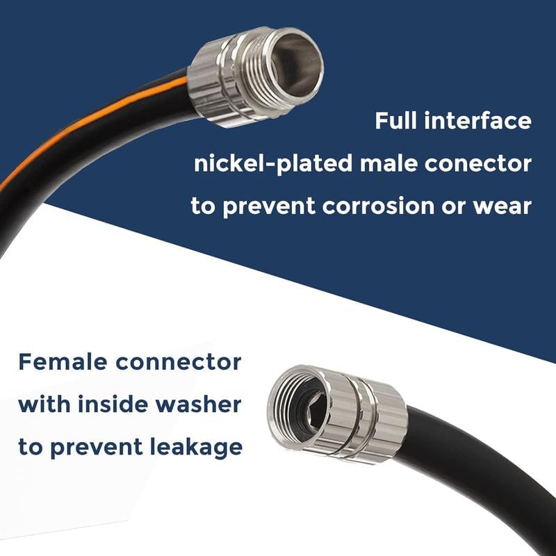 Giraffe Tools Garden Hose 100ft x 5/8", Custom Length, Heavy Duty, No Kink, Flexible, Rubber Garden Hose, Leakproof Water Hose with Male to Female Fittings, 600 Burst PSI