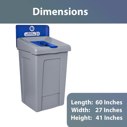 Stager Direct, 3 in 1 Recycling Station with Lid, Recycle Bin, Exterior Trash Can, Recycling Station Kit, Heavy Duty Premium Plastic, Perfect for Kitchen, Office, Garden, Garage (33 Gallon), (N.4)