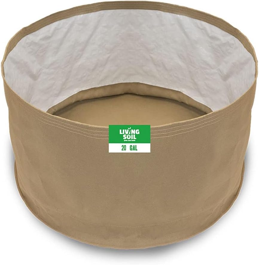 Sustainable Village Grassroots Fabric Pot 5 Pack | Grow Bag for Plants Indoors | Living Soil Planter Pots for Outdoor Plants (20 Gallon)