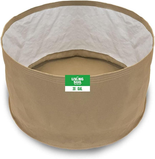 Sustainable Village Grassroots Fabric Pot 5 Pack | Grow Bag for Plants Indoors | Living Soil Planter Pots for Outdoor Plants (20 Gallon)