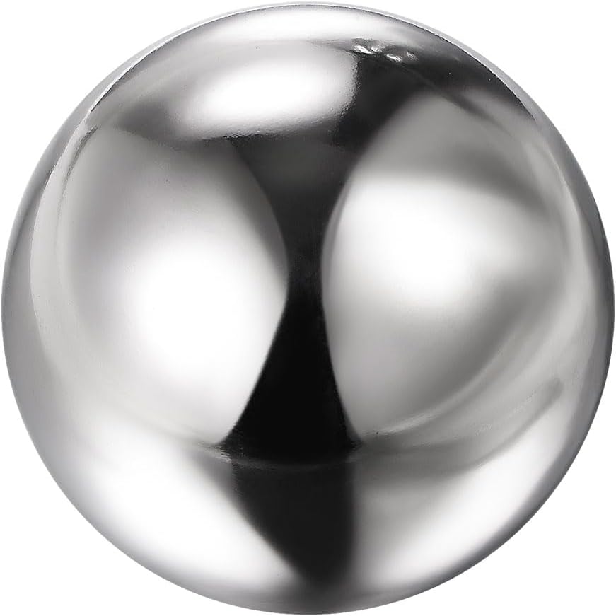 uxcell Gazing Ball 3.15 Inch 80mm Reflective Sphere Polished Hollow Ball, Stainless Steel Gazing Globe Mirror Ball for Home Outdoor Decoration, Silver Tone