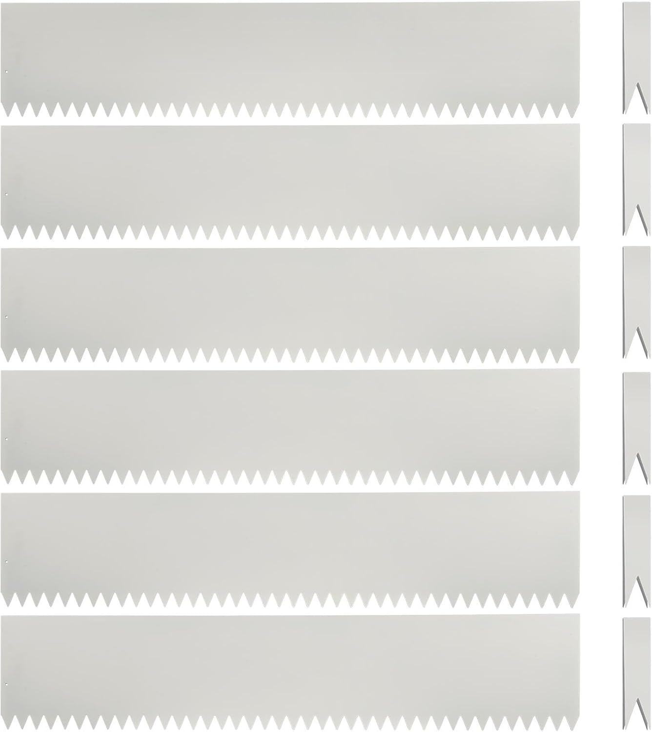 Landscape Edging Kit, Galvanized Steel Edging Landscape Lawn Edging Powder for Lawn Yard, Coated Bendable Metal Strips, No-Dig Hammer-in Edging Border w/Clips (8 INCH 6 PCS, White)
