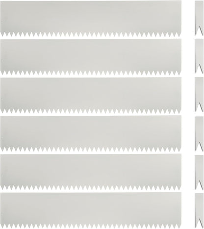 Landscape Edging Kit, Galvanized Steel Edging Landscape Lawn Edging Powder for Lawn Yard, Coated Bendable Metal Strips, No-Dig Hammer-in Edging Border w/Clips (8 INCH 6 PCS, White)