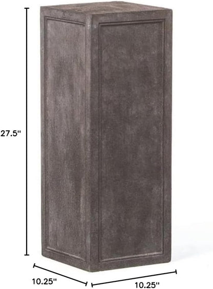 Pemberly Row Modern/Contemporary Stone Pedestal in Stromcloud