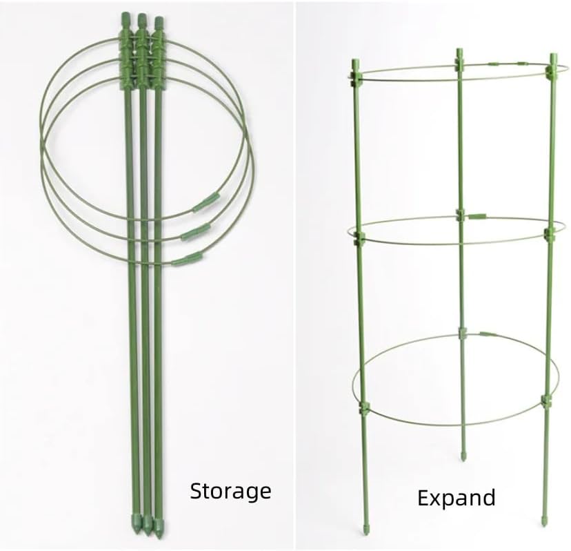 5 Packs Tomato Cages for Garden Cherry Tomato Cage Plant Support Structures, Vegetables Climbing Plants Plant Trellis for Climbing Vegetable Metal 18" with 1 Twist Tie 10 Plant Clip