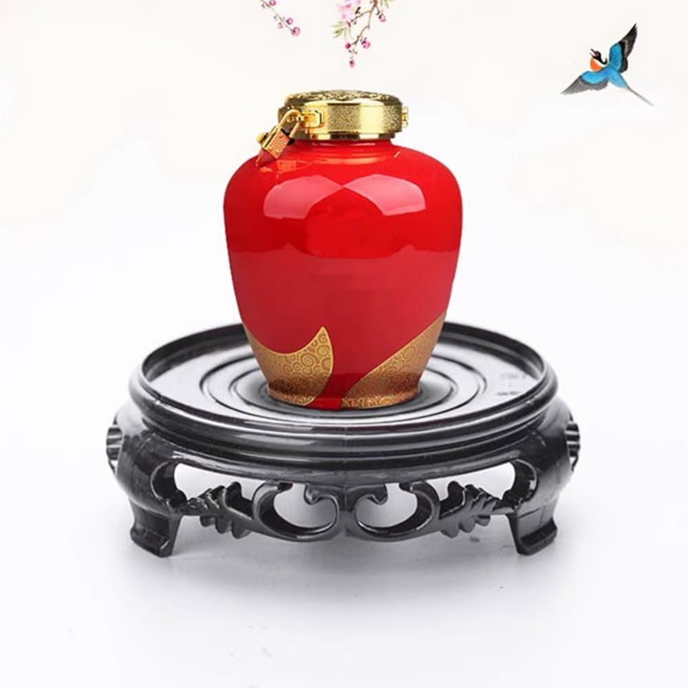 GOLDY&WENDY Round Oriental Furniture Vase Display Stand Handmade Imitation Wood Vase Lamp Teapot Base Home Decoration Pedestal