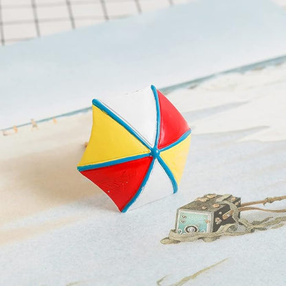 TOYANDONA 2pcs Beach Zen Garden Decor Mini Chair Sun Umbrella Sandbox Accessories Nautical Miniature Doll House Ornament Kits for DIY Fairy Garden Plant Cake Decoration