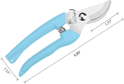 Garden Scissors for Plant, Tip Pruning Shears for Cutting Flowers, Trimming Plants, Bonsai and Fruits Picking (Blue Bypass Blade Pruner)
