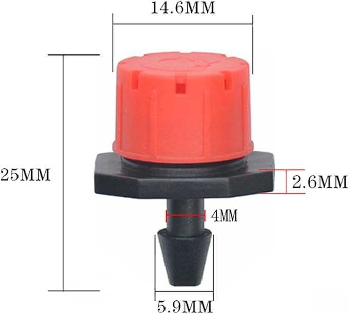 200Pcs 360 Degree Adjustable Irrigation Drippers Sprinklers, 1/4 Inch Emitters Drip for Watering System