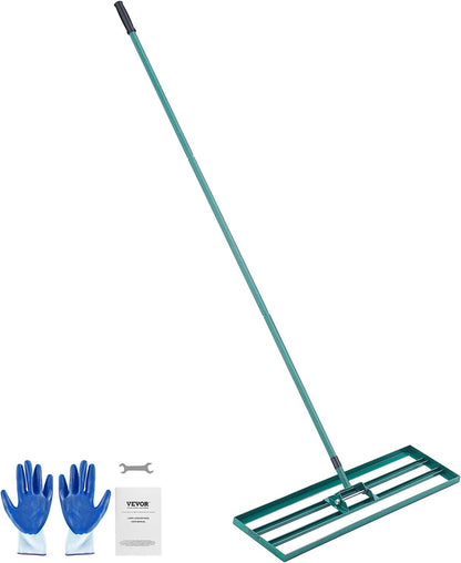 VEVOR Lawn Leveling Rake, 36“ x10 Level Lawn Tool, Heavy-Duty Lawn Leveler with 78"" Steel Extended Handle, Yard Leveling Rake Suit for Garden, Golf Lawn, Farm, Green