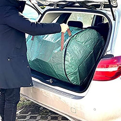 79 Gallons Lawn Leaf Bags, Yard Waste Bag, Reusable Gardening Leaf Collet Bag, Patio Garden Weed Bag, Leaf Collector Storage Bin, Trash Can with Lid & 4 Handles - Extra Large & Heavy Duty Leaf Bag