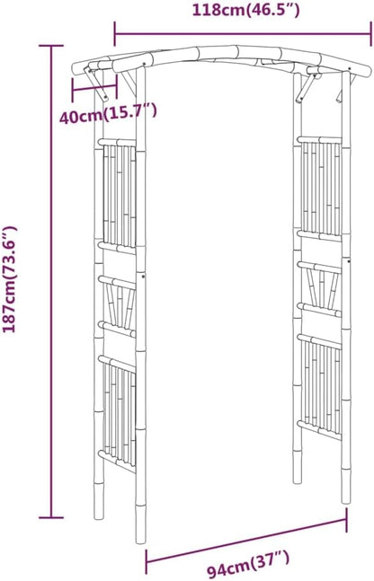 vidaxl Bamboo Garden Arch Arbor-Trellis-pergola 73.6" H x 46.5" L ic Farmhouse Style Patio Decoration Water- Outdoor