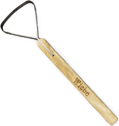 Wiebe Pelt Scraper, Dual-Edge Forged Steel Fleshing Tool with Wood Handle – Precision Hide Scraper for Muskrat, Mink, Small Game & Taxidermy Detail Work