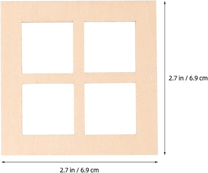 10Pcs Wooden Window for Dollhouse: 2.7 Inch Miniature Frame Mini Furniture Doll House 1:12 Dollhouse Wooden Doors - Miniature Furniture Doll Craft Window Frame Model Decoration