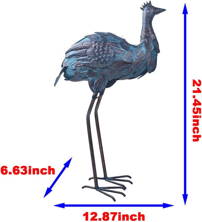 Ostrich Statue Metal Retro Style Ostrich Sculpture Garden Decoration Metal Yard Art for Patio Lawn Backyard Outdoor Indoor Decoration