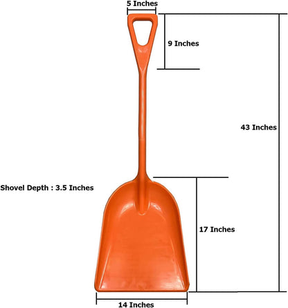 Ashman Plastic Snow Shovel with Durable Multi-Purpose Snow Plastic Shovel (2 Pack)