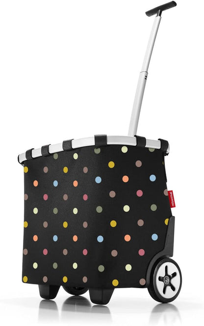 reisenthel carrycruiser dots - Portable Shopping Trolley with Sturdy Aluminum Frame, Shoulder Strap and Removable mesh Inner Bag -Water-Repellent