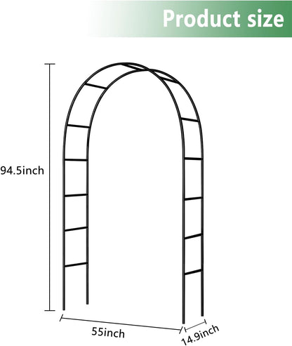7.9 Ft H x 4.6 Ft W Green Metal Pergola Arbor for Various Climbing Plant Wedding Garden Arch Bridal Party Decoration Wide Arbor