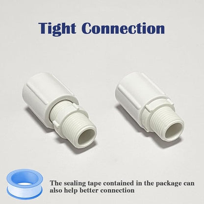 12PCS 1/2 Inch Female to Female Threaded PVC Pipe Fittings Double Female Thread Coupling Pipe Adapter Connectors for Sprinkler, Drip Irrigation System, Pipes Extension HE025-1/2