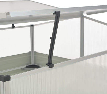 Galvanized Steel Greenhouse, Raised Garden Bed with Greenhouse, Metal Planter Box with Polycarbonate Mini Greenhouse, Brown 39.4"x39.4"x33.5" Galvanized Steel,-106