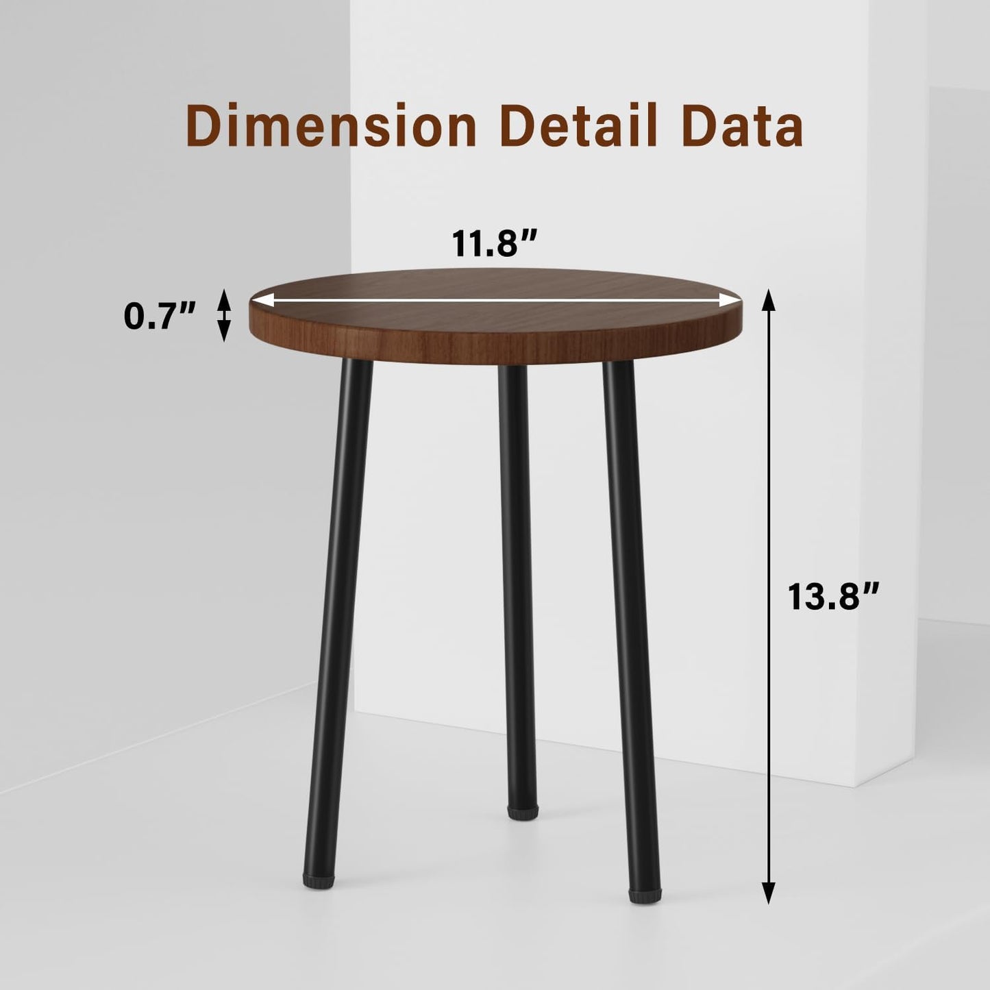 Plant Stand Indoor 2 Pack: Corner Wood 14 Inch Plant Stand Mid Century Modern Decor - Small Round Plant Table for Indoor Plants - Outdoor Plant Holder for Patio Living Room Bathroom Office (Walnut)