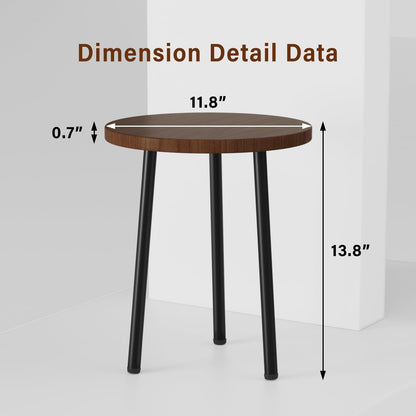 Plant Stand Indoor 2 Pack: Corner Wood 14 Inch Plant Stand Mid Century Modern Decor - Small Round Plant Table for Indoor Plants - Outdoor Plant Holder for Patio Living Room Bathroom Office (Walnut)