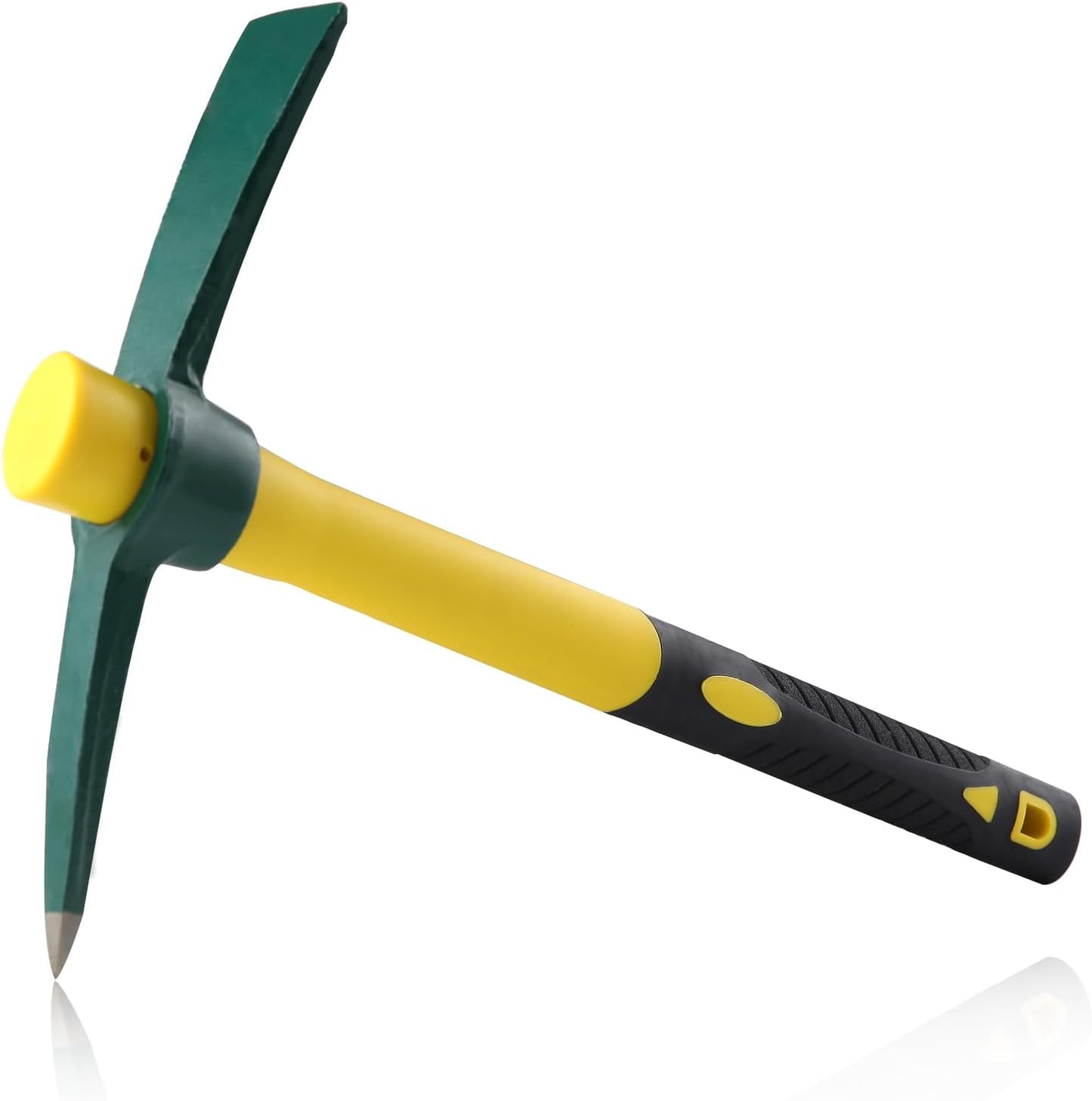 15 Inches Pick Mattock Hoe, Heavy Duty Forged Weeding Mattock Hoe with Fiberglass Handle, Garden Pick Axe, Forged Adze Pick for Digging Weeding Prospecting Camping Gardening Loosening Soil