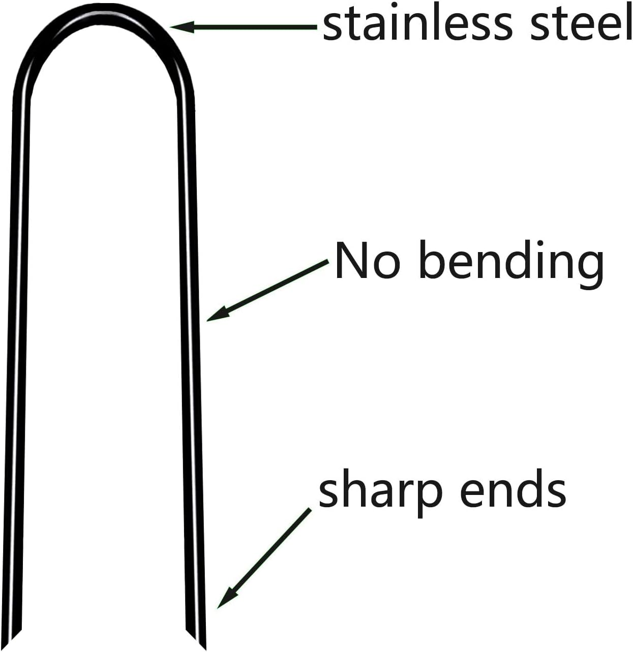 Heavy Duty Trampoline Anchors High Wind U-Shaped Sharp Ends Ground Anchor Galvanized Steel 11.8inch Safety Stakes for Soccer, Tents and Garden Decorations (Black 8pcs)