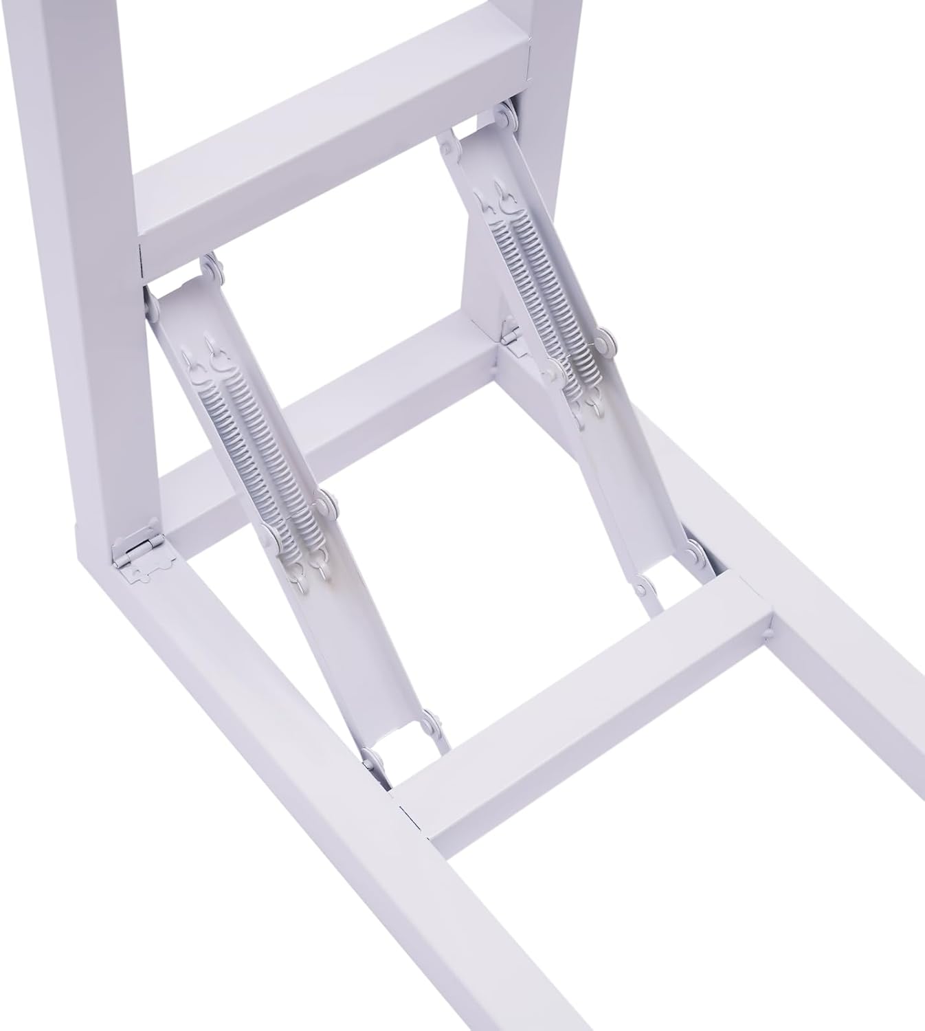 DYNAMI White Square Wedding Backdrop Stand,Metal Arch Backdrop Stand w/Foldable Base,Adjustable Height(1-2m) Rectangle Metal Stand for Wedding Party Decor,Installation-Free