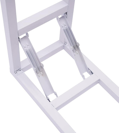 DYNAMI White Square Wedding Backdrop Stand,Metal Arch Backdrop Stand w/Foldable Base,Adjustable Height(1-2m) Rectangle Metal Stand for Wedding Party Decor,Installation-Free