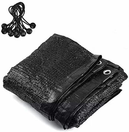 smartelf Shade Cloth 70% Sunblock Shade Cloth Net 6.5 ft x 20 ft - Black Bulk UV Resistant Fabric Mesh for Greenhouse Shade Cloth Taped Edge with Gromments Included 16pcs 6" Ball Bungee