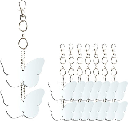 Keep Birds Away Mirror Disc, Hanging Reflectors to Scare Birds Away from Your House and Garden, 16 Butterfly Discs