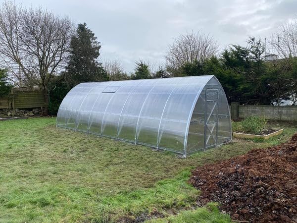 Classic Arch Polycarbonate Greenhouse Kit – 0.23" Twin-Wall Polycarbonate Panels, Heavy-Duty Galvanized Steel Frame, Expandable Outdoor Greenhouse for All Seasons,(Clear, 3 x 6 m) (18 m2)