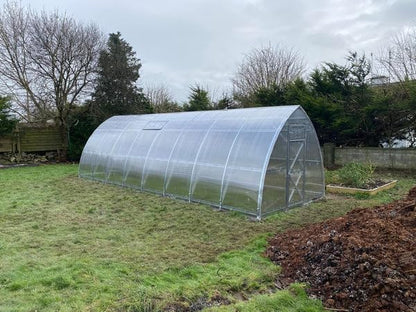 Classic Arch Polycarbonate Greenhouse Kit – 0.23" Twin-Wall Polycarbonate Panels, Heavy-Duty Galvanized Steel Frame, Expandable Outdoor Greenhouse for All Seasons (Clear, 3 x 10 m (30 m2))