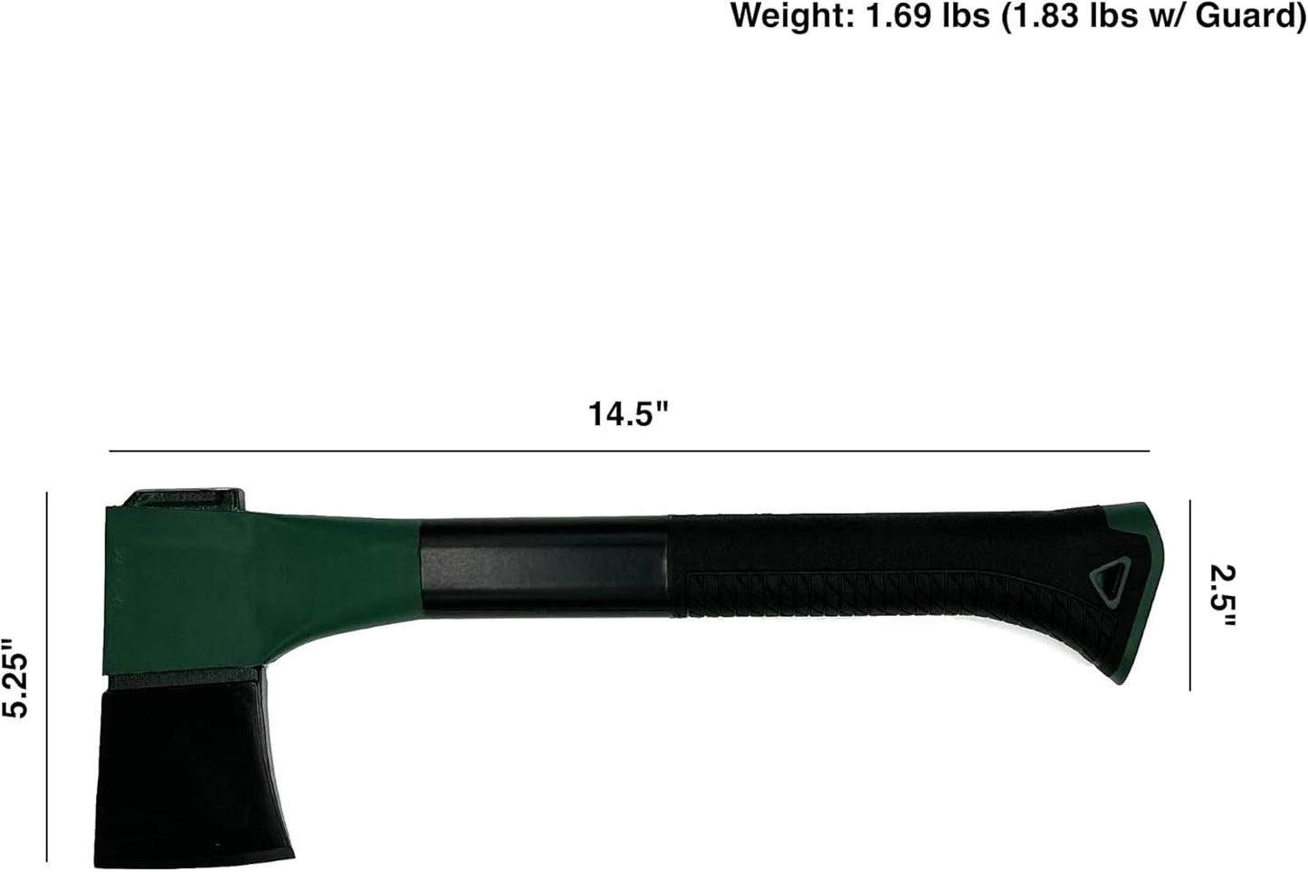 Edward Tools 14" Hatchet - Perfect for Logs, Firewood, Kindling, Hiking, Outdoor - Sharp, Durable, Balanced, Ergonomic Handle - Small Camping Axe