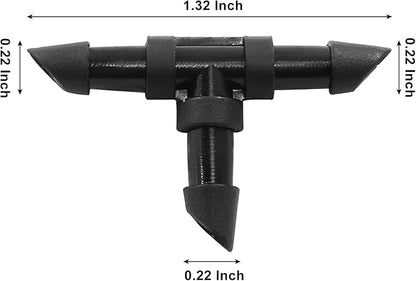 150 Pcs Barbed Connectors Drip Irrigation, Barbed Tee Fittings Drip Irrigation for 1/4 Inch Drip Tubing, Irrigation Tee for Drip or Sprinkler System(Black)