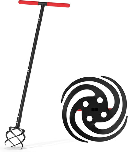 Hand Tiller Garden Tool, Twist Tiller for Gardening with Long Handle, 44.3-inch Garden Claw Hand Tool for Lawn Aerator, Hand Cultivator Tiller Tool for Garden Beds, Plant Box