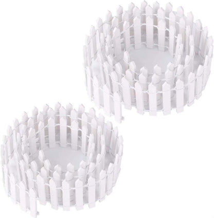35 Inch 2-Pack Miniature Fairy Garden Fence Wood Decorative Ornament Fence for Dollhouse Succulent Plant Pot DIY Diorama Project Height 2 inch (White)