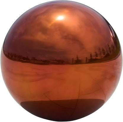 Stainless Steel Gazing Globe Mirror Ball, Decorative Gazing Balls for Garden, Reflective Smooth Garden Ball Sphere for Outdoor Yard Decoration (Orange, Dia: 10 inch)
