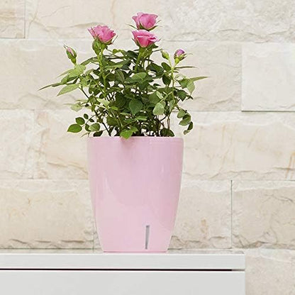 Santino 4.9 Inch ORCHIDEA Self Watering Pots for Orchids in Blue (Set of 3) - Decorative Wicking Planter with w/Great Aerification, Drainage and Water Level Indicator