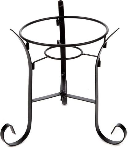 Lily's Home Metal Gazing Ball Stand for 10 or 12 inch Metal and Glass Garden Gazing Globes. Black. 9-inch Tall