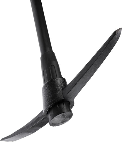 INTERTOOL Pick Axe for Digging - 36” Heavy Duty Garden Mattock Pickaxe - Rust Resistant Steel with Adze Hoe & Shock Absorbing Fiberglass Anti-Slip Handle - Cultivate, Loosen Soil, Dig - HT08-0305