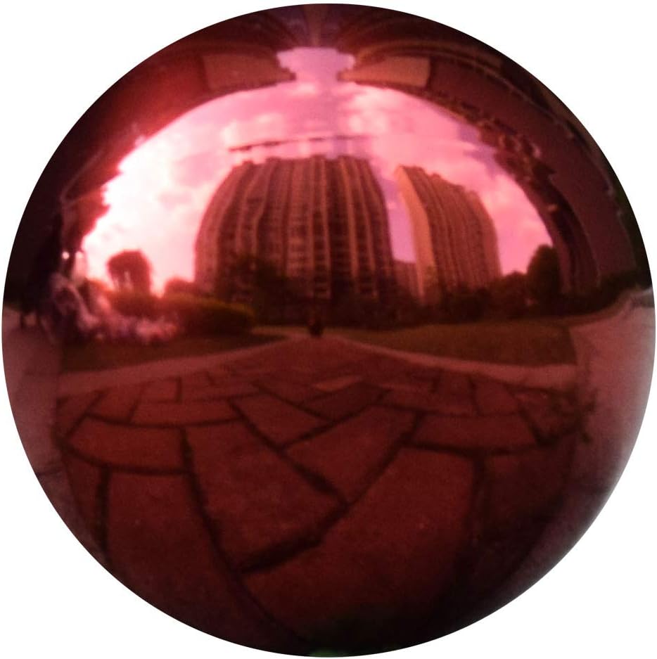 12inch Diameter Red Gazing Ball,Red Stainless Steel Polished Reflective Smooth Garden Sphere Globe Mirror,Colorful and Shiny Addition to Any Garden or Home