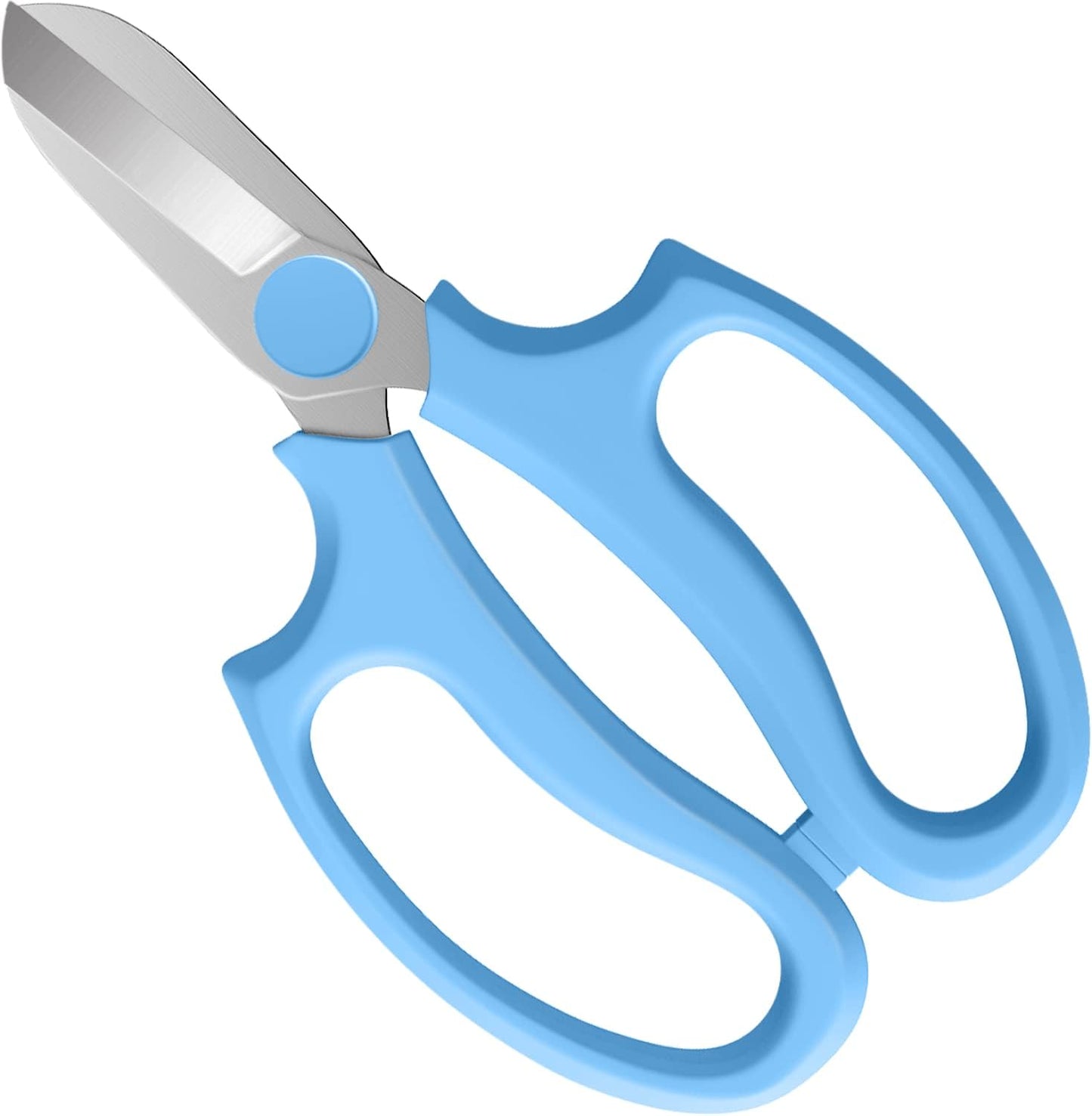 Housolution Flower Scissors, Strong Floral Shears, Premium Steel Garden Pruning Shears Floral Fruits Leaf Scissors Hand Pruner Snip Trimming Tool for Gardening Flower Arrangement, Light Blue
