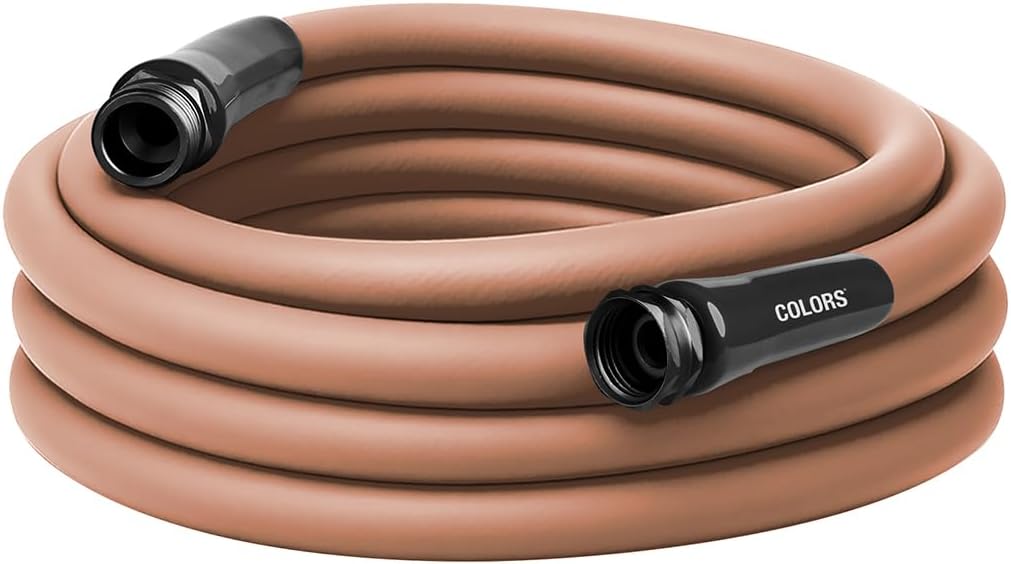 Flexzilla Colors Garden Hose 5/8 in. x 25 ft., Lightweight All-Weather Water Hose, Durable and Flexible, Leak-Free Connections, Red Clay