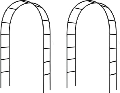Iron Pergola Arbor Practical, 7.9 Feet High x 4.6 Feet Wide, Assemble Easily for Various Climbing Plant Wedding Garden Arch Bridal Party Decoration Wide Arbor, 2 Pack