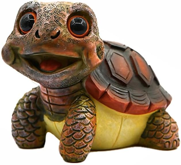 Turtle Garden Decor Turtle Statue Outdoor Yard Patio Decor Indoor/Outdoor Garden Decor Animal Statu for Home, Yard, Patio, Backyard, Balcony (Red)