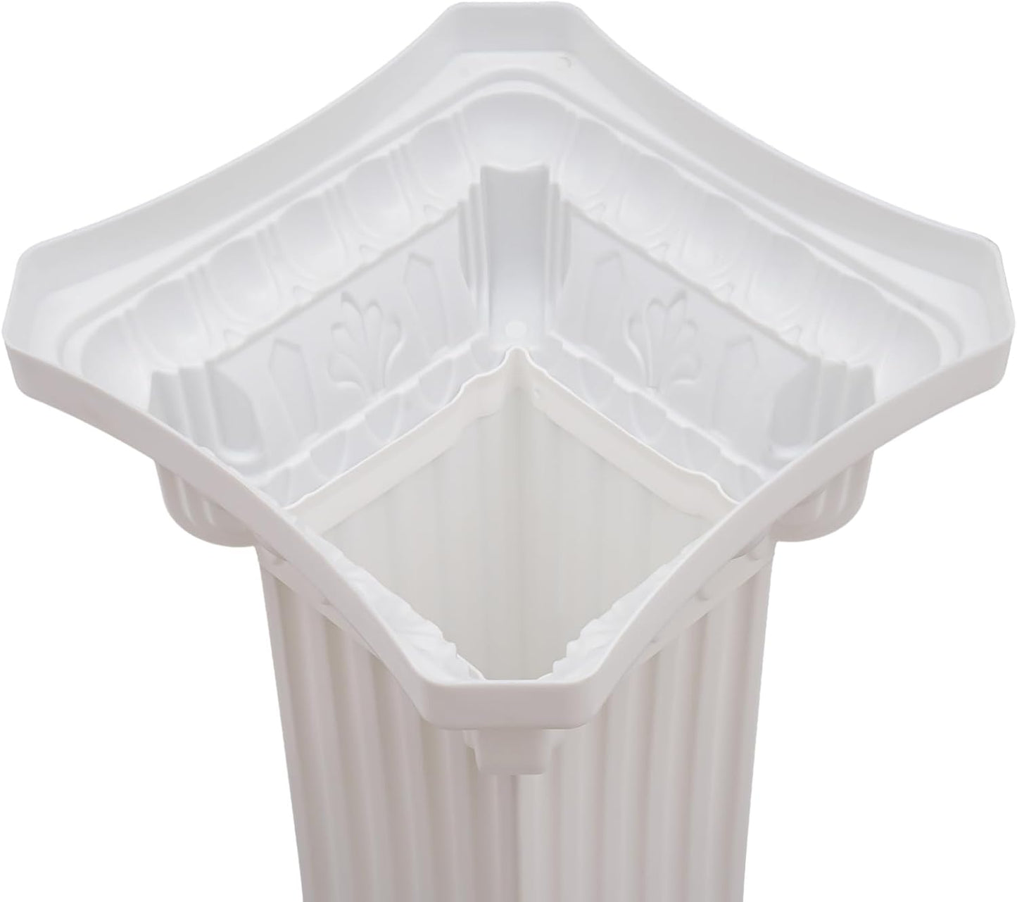Roman Columns Wedding Stand Pillar Plant Stand Plastic Greek Statue Pedestal Flower Pot Holder Decor, Event Party Elegant Decorative Column (White, 4Pcs, 11.81x35.43 Inch)