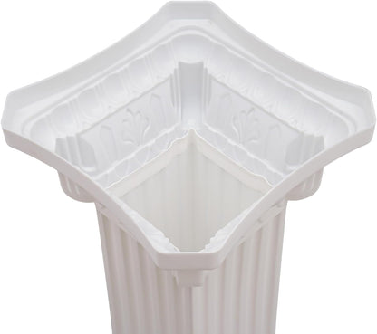 Roman Columns Wedding Stand Pillar Plant Stand Plastic Greek Statue Pedestal Flower Pot Holder Decor, Event Party Elegant Decorative Column (White, 4Pcs, 11.81x35.43 Inch)